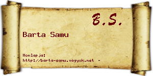 Barta Samu névjegykártya